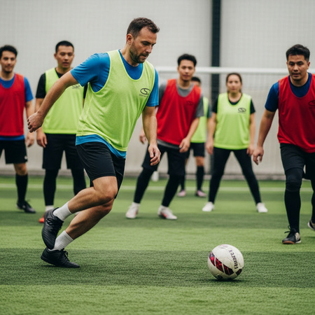 Znacznik treningowy piłkarski na koszulkę SMJ sport czerwony