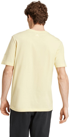 Koszulka męska adidas Essentials Single Jersey Linear Embroidered żółta IZ4769