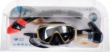 Zestaw do nurkowania maska fajka Aquawave Teutida Set czarno-złoty