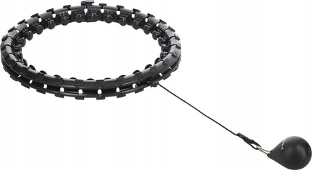 Hula hop PLUS SIZE z wypustkami i obciążnikiem HMS czarne hhw12