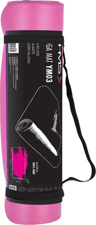 Mata antypoślizgowa do ćwiczeń jogi yogi fitness HMS ym03 różowa 183 x 61 x1cm