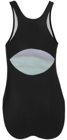 Kostium kąpielowy dla dziewczynki Crowell Swan kol.01 czarno-błękitno-niebieski