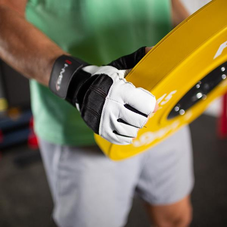 Rękawiczki kulturystyczne na siłownię HMS rst04 biało-czarne rozmiar XXL