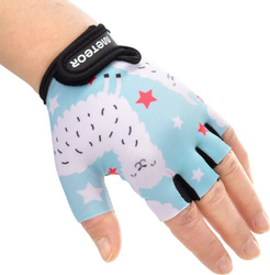 Rękawiczki rowerowe dla dzieci Meteor Alpacas błękitne 17392-17393-17394