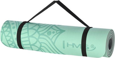 Mata do ćwiczeń jogi yogi fitness TPE HMS YM10 miętowa 182x61x0.8 cm