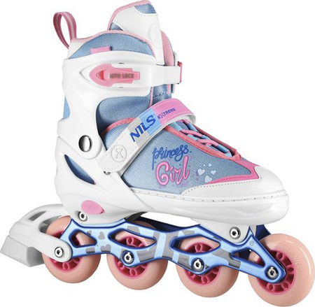 Łyżworolki rolki Princess Nils Extreme NA18168A ABEC-7 białe rozmiar L (39-42)
