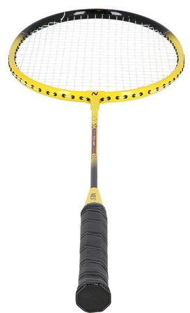 Zestaw rakiet do badmintona lotki z piór 3 sztuki siatka 600x60cm pokrowiec Nils NRZ262 aluminium