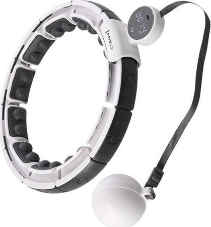 Zestaw hula hop magnetyczne HMS HHM16 z licznikiem pas wyszczuplający BR163 czarny