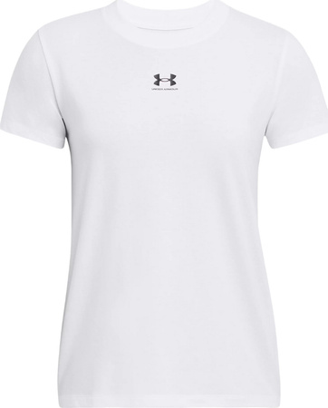 Koszulka damska Under Armour Rival Core SS biała 1383648 100