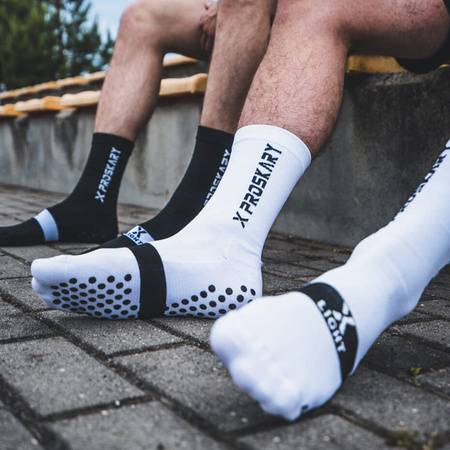 Skarpety treningowe antypoślizgowe Proskary X-Light senior białe