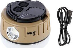 Lampa kempingowa turystyczna wodoodporna akumulator 500 lm Nils camp nc0005 beżowa