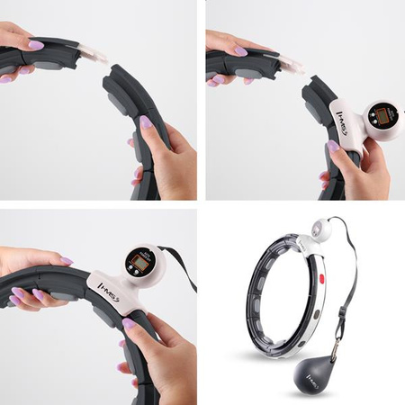 Hula hop z magnesem i obciążnikiem licznik koło HMS hhm15 czarne