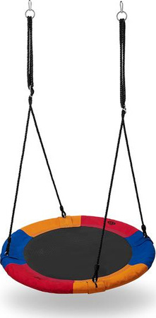 Bocianie gniazdo huśtawka Nils Camp NB5003 średnica 90 cm niebiesko-czerwono-pomarańczowe