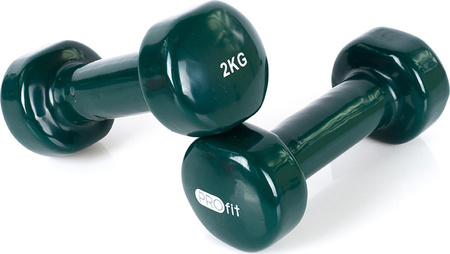 Hantle hantelki winylowe ciężarki do ćwiczeń Profit zielone 2x2 kg