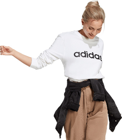 Bluza damska adidas Essentials Linear French Terry biała IC6879