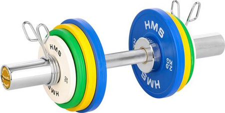 Gryf Olimpijski krótki 50cm z zaciskami HMS GOP050 5kg zaciski