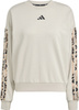 Bluza damska adidas Animal Print 3-Stripes French Terry Sweatshirt kremowa JM1836