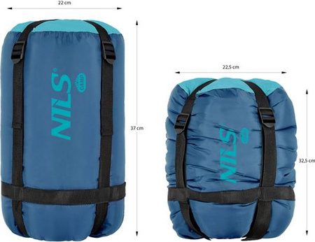 Śpiwór turystyczny mumia Nils Camp NC2008 niebieski 215x75cm