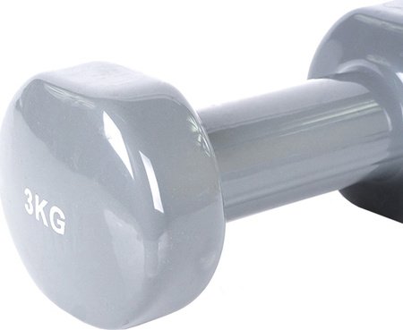 Hantle hantelki winylowe ciężarki do ćwiczeń Profit szare 2x3 kg