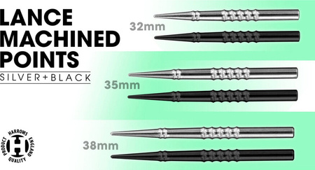 Końcówki steeltip Harrows LANCE MACHINED black