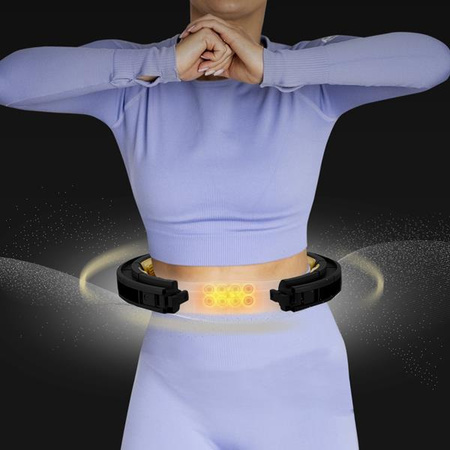 Zestaw Hula hop magnetyczny czarno-złote HHM13 z licznikiem HMS pas wyszczuplający BR163