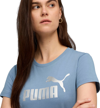 Koszulka damska Puma Ess Metallic No.1 Logo niebieska 631536 34
