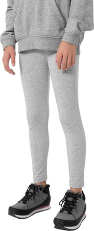 Legginsy dla dziewczynki 4F jasnoszare HJZ22 JLEG001 27M