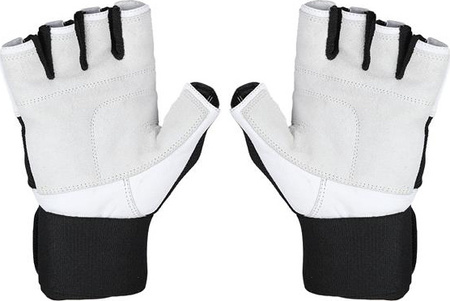 Rękawiczki kulturystyczne na siłownię HMS rst04 biało-czarne rozmiar XXL