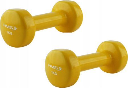 Ciężarek żeliwny hantla do ćwiczeń fitness pokryty winylem HMS 17023 1 kg