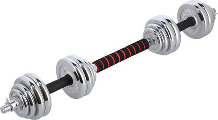 Sztangielki/sztanga w walizce stal chromowana HMS STC30 2x15 KG