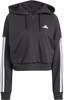 Bluza damska adidas Essentials 3-Stripes French Terry Quarter-Zip Hoodie czarna JN1956