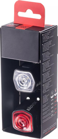 Lampka rowerowa oświetlenie lampa Radvik Lyra zestaw 2 sztuk