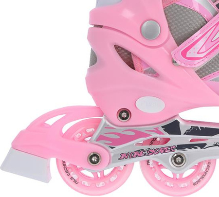 Łyżworolki z wymienną płozą hokejową Nils Extreme NH18366 A 2w1 rozmiar 39-42 różowe