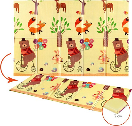 Mata dziecięca składana Nils Fun Forest rozmiar 190 x 150 cm