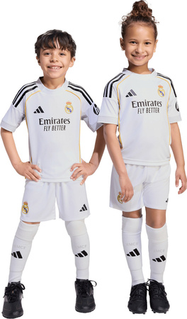 Zestaw dzięciecy komplet sportowy koszulka spodenki adidas Real Madrid 25/26 Home biały JN8870