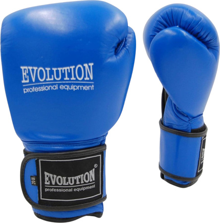 Rękawice bokserskie Evolution profesjonalne ze skóry naturalnej PRO RB-1510,1512 niebieskie