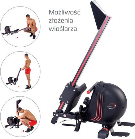 Wioślarz magnetyczny treningowy domowy HMS wymiary 187 x 58 x 47 cm