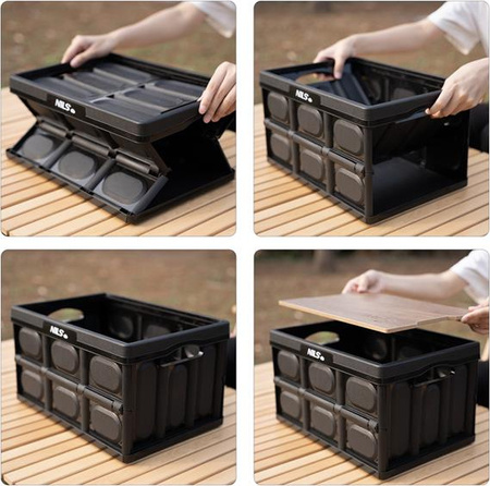 Składana skrzynia kempingowa turystyczna z funkcją stołu szafki 2w1 20l Nils Camp NCB4005