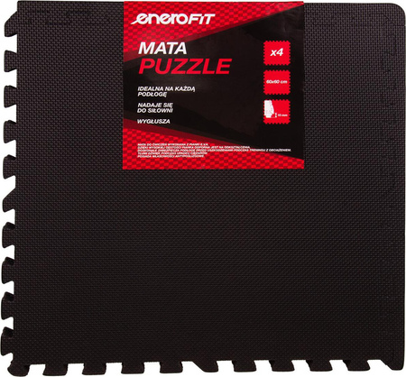 Mata puzzle piankowa Enero Eva 60 cm x 60 cm x 1 cm 4 szt. czarna 1007380