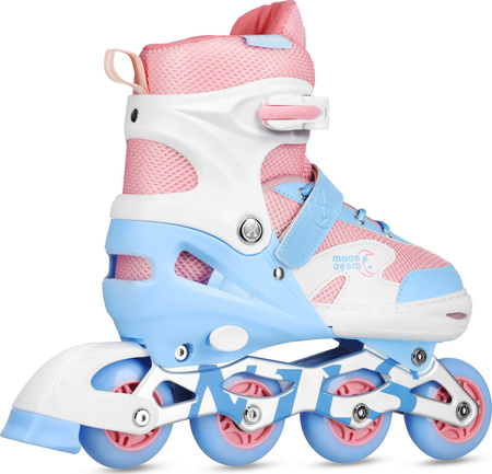 Łyżworolki rolki świecące koła LED regulowane ochraniacze Nils rozmiar 31-34