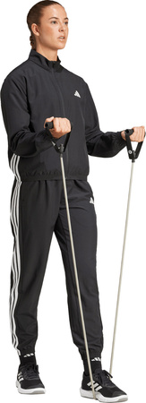 Kurtka damska adidas Train Essentials 3-Stripes czarno-biała JD6539