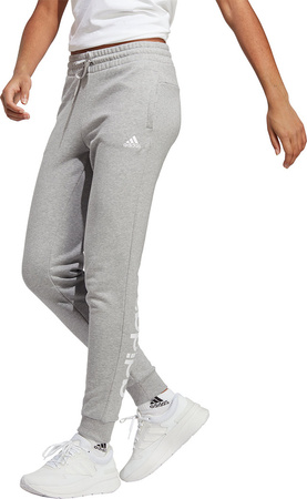 Spodnie damskie adidas Essentials Linear French Terry Cuffed szare IC8816