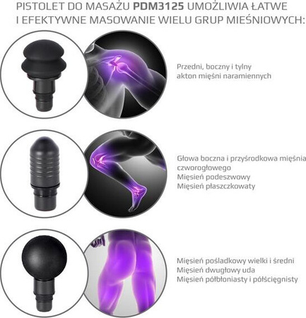 PIstolet masażer wielofunkcyjny do masażu HMS PDM3125H