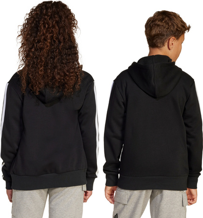 Bluza dla dzieci adidas Essentials Full-Zip czarno-biała JD6494