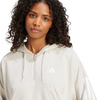 Bluza damska adidas Essentials 3-Stripes French Terry Quarter-Zip Hoodie beżowa JN1958