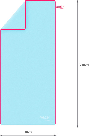 Ręcznik turystyczny z mikrofibry szybkoschnący Nils Aqua NAR13 jasnoniebieski 200x90 cm