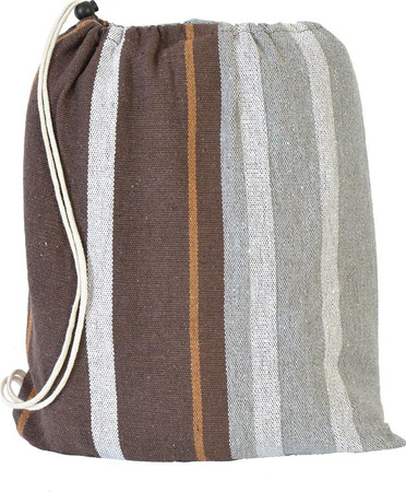 Hamak ogrodowy 2 osobowy luxe xxl 250x150cm z drążkiem brązowy