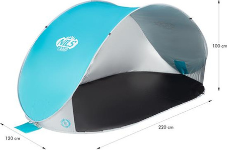 Namiot plażowy samorozkładający podłoga Nils camp nc3174 turkusowo-szary