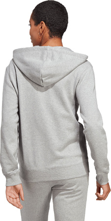 Bluza damska adidas Essentials Linear Full-Zip French Terry Hoodie szara IC6866