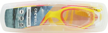 Okularki pływackie dla dzieci Crowell GS16 Coral żółto-różowe